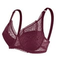 thumbnail image 1 of MIASHUI Bras for Women Underwire Bra Lace Floral Bra Unlined Unpadded Plus Size Full Coverage Bra, 1 of 3