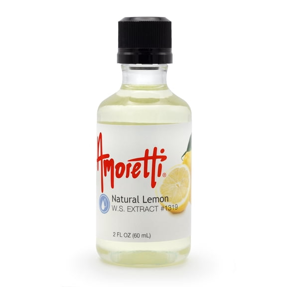 Amoretti - Natural Lemon Extract Water Soluble 2 oz - Highly Concentrated & Perfect For Pastry, Savory, Brewing, and more, Preservative Free, Vegan, Kosher Pareve, Keto Friendly