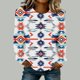 thumbnail image 1 of TaTaai Women's Fashion Retro Western Print Round Neck Regular Shoulder Long Sleeve Sweatshirt Ladies Casual Loose Soft Top for Daily Streetwear Office Spring Winter Wear Gift, 1 of 4
