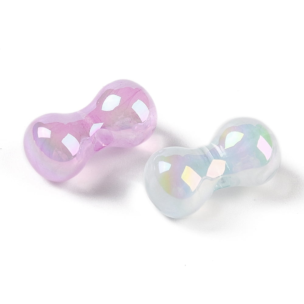 500pc Opaque Acrylic Beads Bone Mixed Color 8.5x17x8mm Hole: 2mm