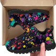 thumbnail image 2 of Uourmeti Black Sneakers for Boys Size 2.5 Paint Splatter Non Slip Shoes Breathable Lightweight Single Buckle Athletic Running Tennis Shoes for Little Kid Big Kid, 2 of 6