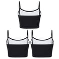 thumbnail image 6 of Miutii 3Pcs Cropped Tank Tops for Girls Spaghetti Strap Crop Top Basic Sports Cami Solid Color Black L, 6 of 9