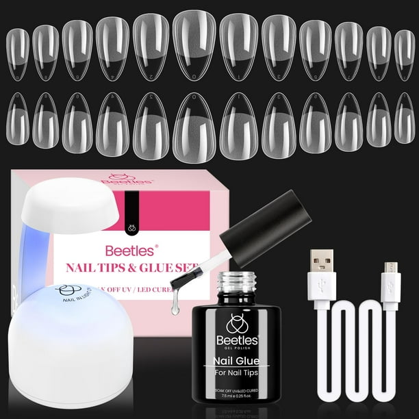 Kit de uñas de gel con forma de almendra con forma de escarabajos con 504 puntas