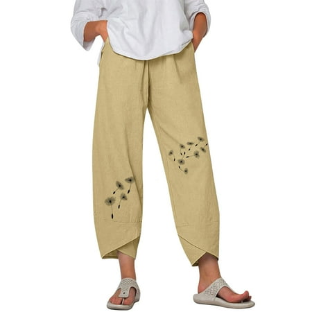 

High Waisted Pants For Women Wide Leg Yoga Pants For Women Comfy Casual Lounge Pajamas With Pockets Loose Fit Flowy Palazzo Pants(M Beige)