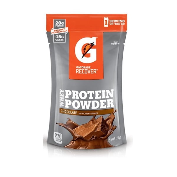 Gatorade Recover Whey Protein Powder Chocolate Single Serve 2.5 oz