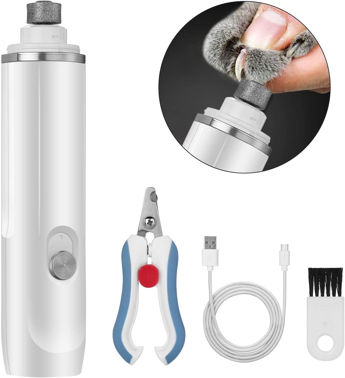 OWNPETS Dog Nail Grinder Quiet 2 Speed USB Rechargeable Pet Nail