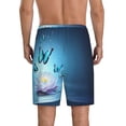thumbnail image 3 of Daiia Butterflies And Waterlily In Water Mens Woven Stretch Pajama Short,Short Pajama Pants-Medium, 3 of 9