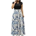 thumbnail image 2 of SMihono Robe Maxi Bohème d'Été pour Femmes Grande Taille Robe d'Été Unie Colorée Manches Courtes Robes de Plage Décontractées Maxi Robe de Plage, 2 of 5