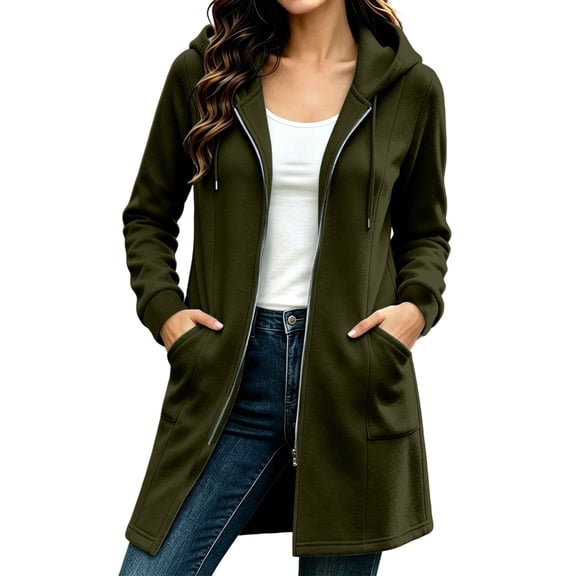 Cilsoka Long Hoodies for Women Zip Up Tunic Sweatshirt Cute Fall Jackets | Oversized Sweatshirt for Women Cute Hoodies Lightweight Workout Fall Jackets