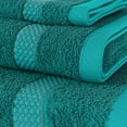 thumbnail image 3 of Beautiful by Drew Barrymore 6-Piece Dobby Bath Towel Set, Soft 100% Cotton, Pine Green, 3 of 5