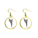 thumbnail image 1 of La inscripción chino Apellido personaje Shi Ear Dangle Golden Drop Earring Jewelry Mujer Unbranded M, 1 of 3