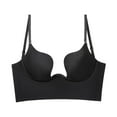 thumbnail image 6 of JIKNTTR Seamless Bras for Women Low Back Bra Wire Lifting Deep U Shaped Plunge Backless Bra With Convertible Clear Straps Breathable Push up Bras, 6 of 9