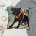 thumbnail image 2 of Shangniulu Throw Pillow Covers 18 x 18 Inch Black Dog Ski Company Short Plush Pillowcase Home Decor Cushion Cases, 2 of 5