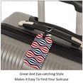 thumbnail image 3 of Square 2Pack PU Leather Stripes Cruise Luggage Tag with Privacy Cover and Name ID Tag for Travel Handbags Backpacks Luggage Tags, 3 of 6