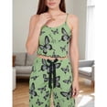 thumbnail image 4 of Gkeoshab Womens Pajama Sets Women's 2026 Summer Ribbed Two Piece Loungewear Heart Print Cami Top & Wide Leg Pants Set Casual Comfortable Outfit, 4 of 8