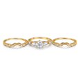 thumbnail image 4 of Three Piece Round Wedding Ring Yellow Tone CZ 925 Sterling Silver Size 8, 4 of 4