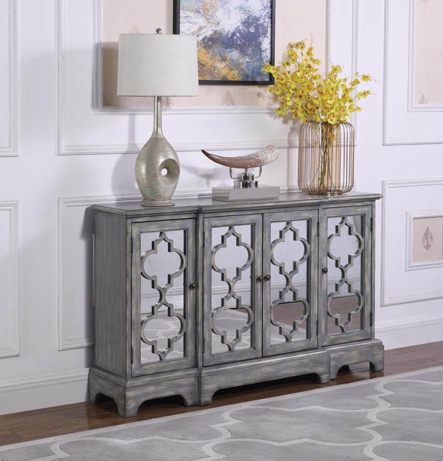gray accent cabinet