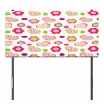 thumbnail image 3 of Flower Headboard, Flowers Stitches Checked Lines Stripes Heart Round Shapes Craft Patchwork Art, Upholstered Decorative Metal Bed Headboard with Memory Foam, Twin Size, Lime Purple Red, by Ambesonne, 3 of 4