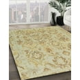 thumbnail image 3 of Ahgly Company Machine Washable Indoor Round Abstract Metallic Gold Area Rugs, 8' Round, 3 of 7
