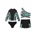 thumbnail image 4 of YUUMIN Kids Girls 4 Pcs Rash Guard Sets Athletic Tankini Swimsuits Upf 50+ Swim Coat Bikini Swimwer Black 8, 4 of 5