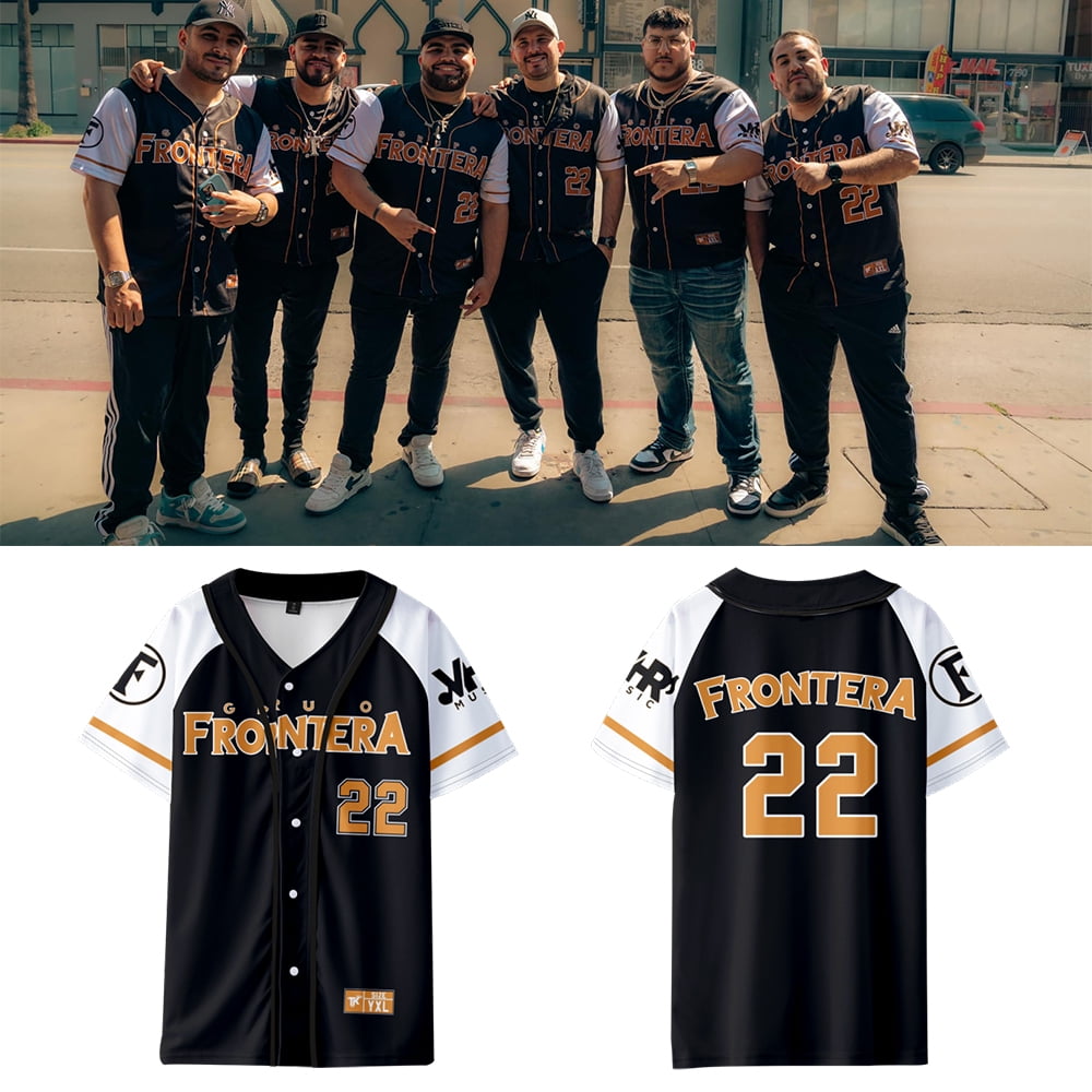 BUGELAI Grupo Frontera Baseball Tshirt Women Men Summer Casual Baseball Jersey Un X100to Singer T-Shirt, Women's, Size: Large