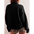 thumbnail image 5 of Womens Sweater Cardigan Long Sleeve Fall Button Down Knit Tops with Pockets Casual Loose Coats Jackets Black XL, 5 of 9