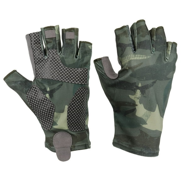 Uxcell Fishing Gloves Breathable Fingerless Fishing Sun Protection Gloves for Men and Women, Green (M Size)