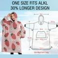 thumbnail image 4 of Oversized Wearable Blanket Hoodie,Strawberry Plants Fruit Flowe Sherpa Blanket Hoodie with Super Pockets,Super Warm Fuzzy Pullover for Women & Men, 4 of 6