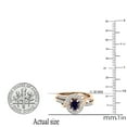 thumbnail image 3 of Dazzlingrock Collection 6X4mm Oval Blue Sapphire & Round White Diamond Bridal Halo Style Wedding Ring Set for Women (0.18 ctw, Color I-J, Clarity I2-I3) in 10K Rose Gold, Size 7, 3 of 4
