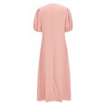 thumbnail image 5 of SEMPAI Summer Dresses Womens Summer Dresses Short Sleeve V-Neck Solid Mid-Length Sundresses Comfy for Dressy Women's Plus Dresses Up to 60% Off, 5 of 7