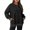 Black, variant on Patlollav Pntutb Winter Sweatshirts for Women Round Neck Long Sleeve Solid Loose Blouse Tops