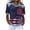 Dark Blue, variant on Feancey 250th Fourth of July Tee Shirt for Women Usa Stars and Stripes Print Graphic Tees Short Sleeve Collared Faux Denim Patchwork Waffle Knit Tops Dark Blue S