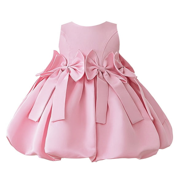 RUTAYY Children Girls Dress Sleeveless Party Birthday Flower Wedding Gown Satin Vest Classic Stylish Dresses