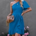 thumbnail image 3 of Vestido para citas, corsé de cintura alta con vestido de un hombro de poliéster para ir de comprasM azul Ccdes No se aplica, 3 of 6