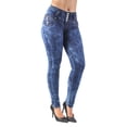 thumbnail image 2 of Fashion2Love Women's Juniors Colombian Design Butt Lift Push Up Mid Waist Skinny Jeans, 2 of 9