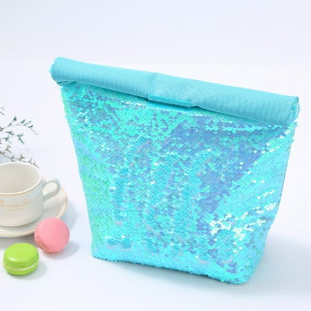 

Outdoor Picnic Sequin Insulation Bag Aluminum Film Insulation Bag Lunch Bag bathroom organizer makeup organizer