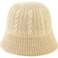 thumbnail image 4 of CoCopeaunts Women Bucket Hat Winter Thickness Fashion Knit Cloche Hat Solid Color Warm Crochet Cap for Outdoor Sport Walking, 4 of 8