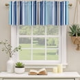 thumbnail image 3 of 2 Pack Valances for Windows, Blue Green Striped Window Valances for Living Room/Bedroom/Bathroom, Colorful Abstract Vertical Lines Art Light Filtering Kitchen Curtain Valance 60"W x18" L, 3 of 9