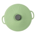 thumbnail image 1 of Tapa de silicona resistente al calor con ventosa y asa, tapa de silicona autosellante para ollas. Verde 31.5cm, 1 of 9