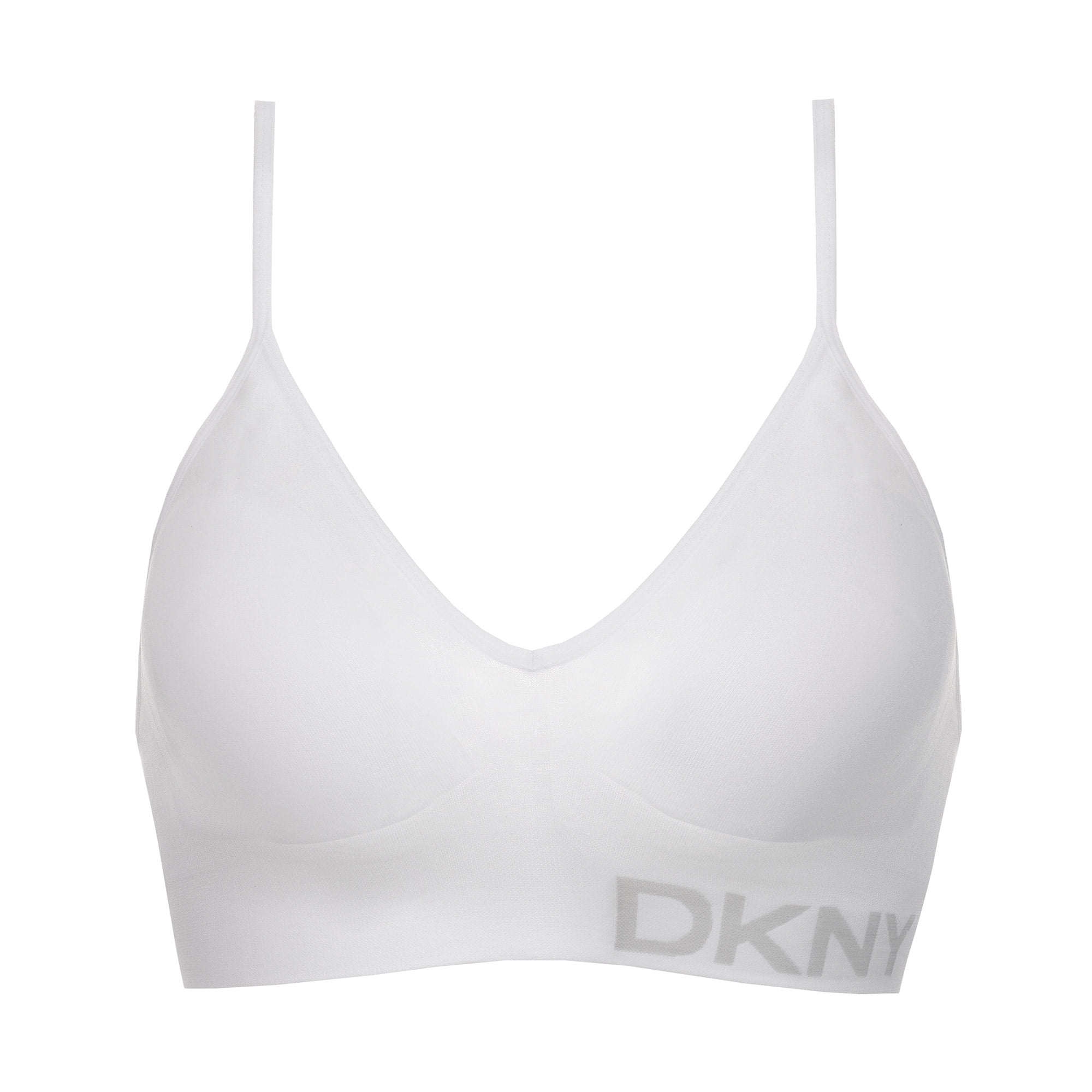 DKNY Women's Bra Sz L Reg Seamless Bralette 2-Pack White Pink 