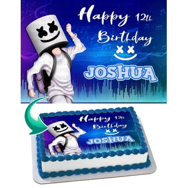 Marshmello Edible Cake Image Topper Personalized Birthday Party 1/4 Sheet