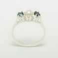 thumbnail image 4 of LBG 18k White Gold Cultured Pearl & London Blue Topaz Womens Engagement Ring - Size 8.5, 4 of 6