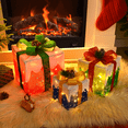 thumbnail image 3 of DAZLUTE Set of 3 Lighted Gift Boxes Christmas Decorations, Red Green and Blue Present Boxes, Christmas Home Tree, Yard Gift Box Decor, 3 of 6