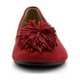 thumbnail image 3 of Ollio Women's Shoes Faux Suede Flower Ribbon Ballet Flats ZM1705, 3 of 6