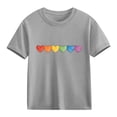 thumbnail image 3 of Agkizg Girls Graphic Tees,Kids Valentine's Day T-Shirt,Girls Short Sleeve Cotton Casual Tee, 3 of 5
