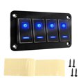 thumbnail image 2 of On Off Toggle Switch Panel, 4 Gang Rocker Switch Dash Pre Wired 5 Pins Aluminum Alloy  For RV, 2 of 8