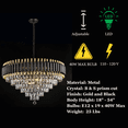 thumbnail image 6 of Modern Crystal Chandelier lighting 19 lights Transitional design 32"x18" in Gold and Black color with original Crystals, 6 of 8