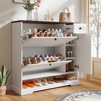 Ikea STÄLL Shoe cabinet with 3 compartments, white 2206.23262.204