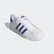 thumbnail image 5 of adidas Superstar White Dark Blue Gold Felt Stripe H00189 Men's Shoe Size 8.5, 5 of 6