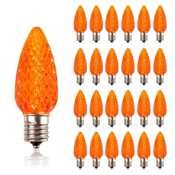 Pro Christmas C9 LED SMD Amber Retrofit Replacement Bulbs, 25 count